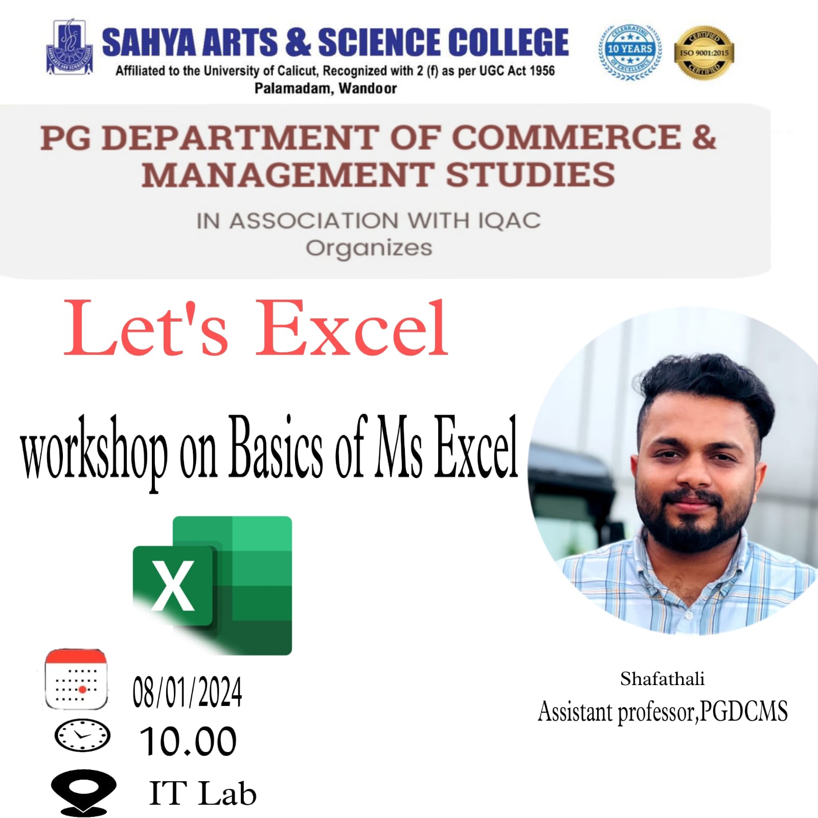 Let's Excel: Workshop on Basics of MS Excel