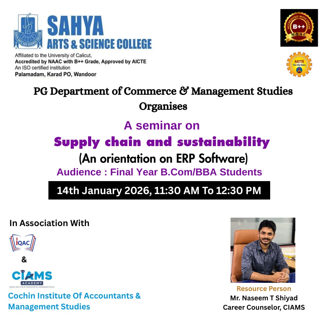 seminar on “Supply Chain and Sustainability (An Orientation on ERP Software)”