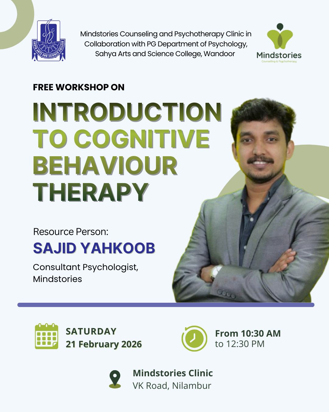One-day workshop on Cognitive Behaviour Therapy (CBT)