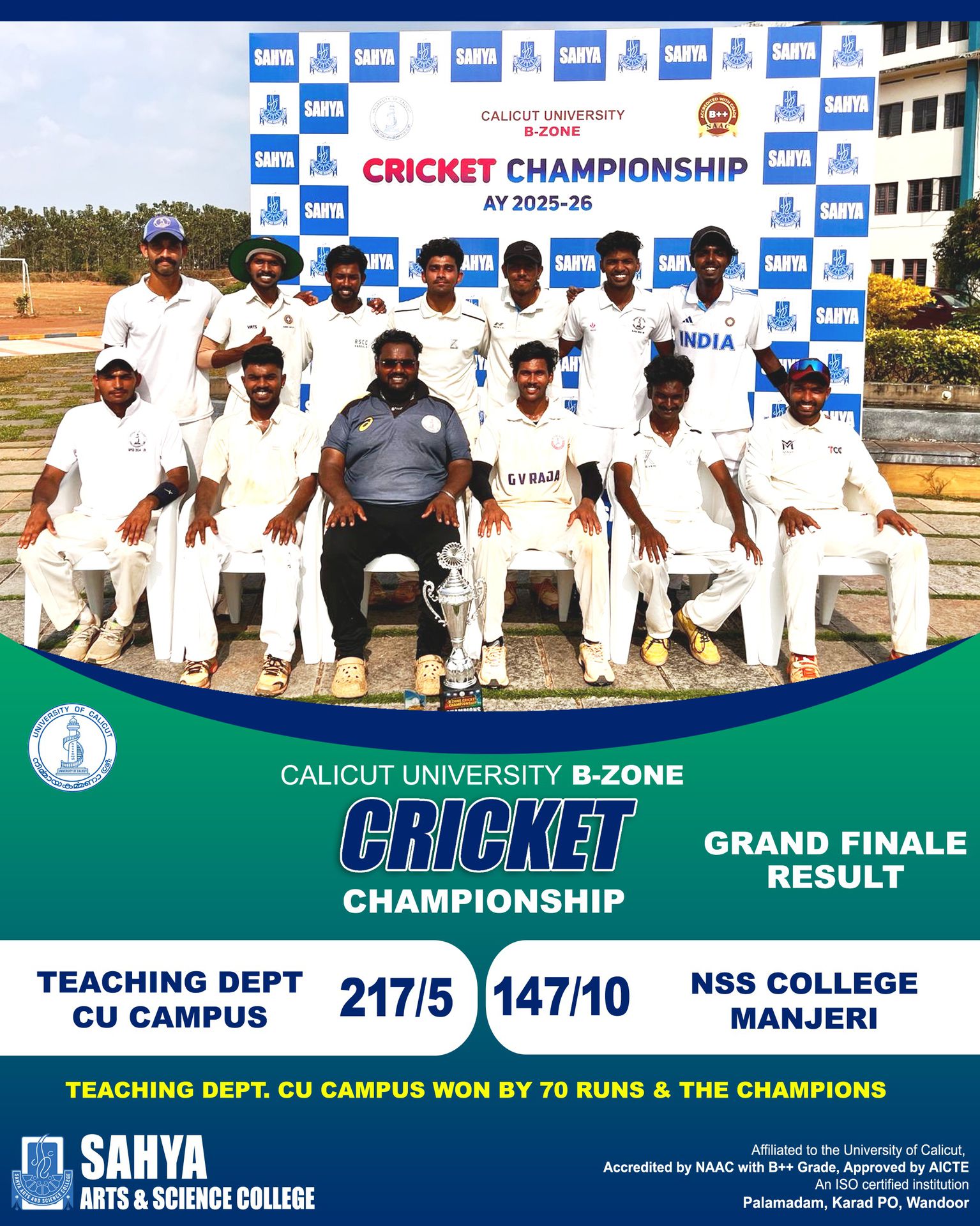 Grand finale Result-B-Zone Cricket