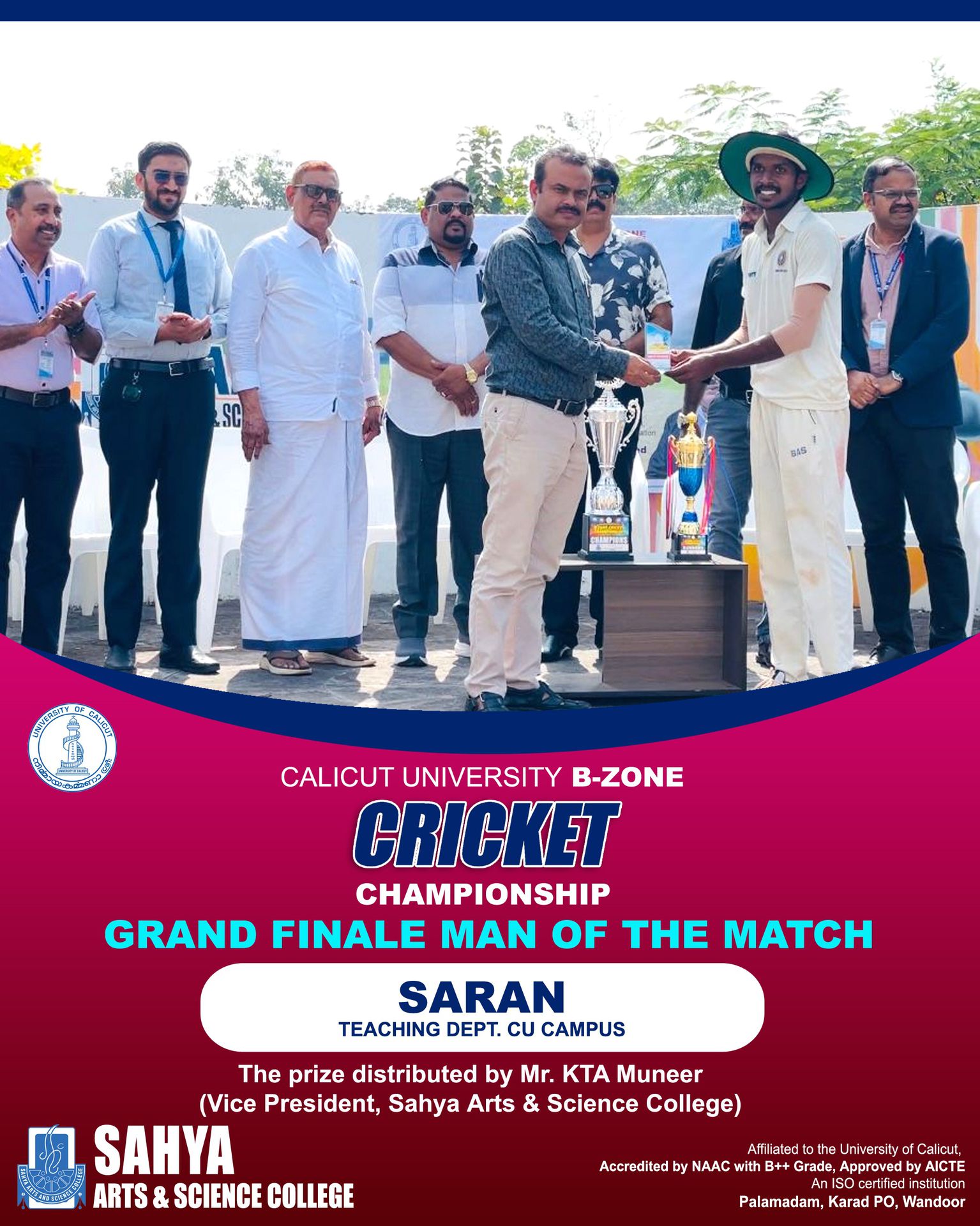 Final: Man of the match -B-Zone Cricket