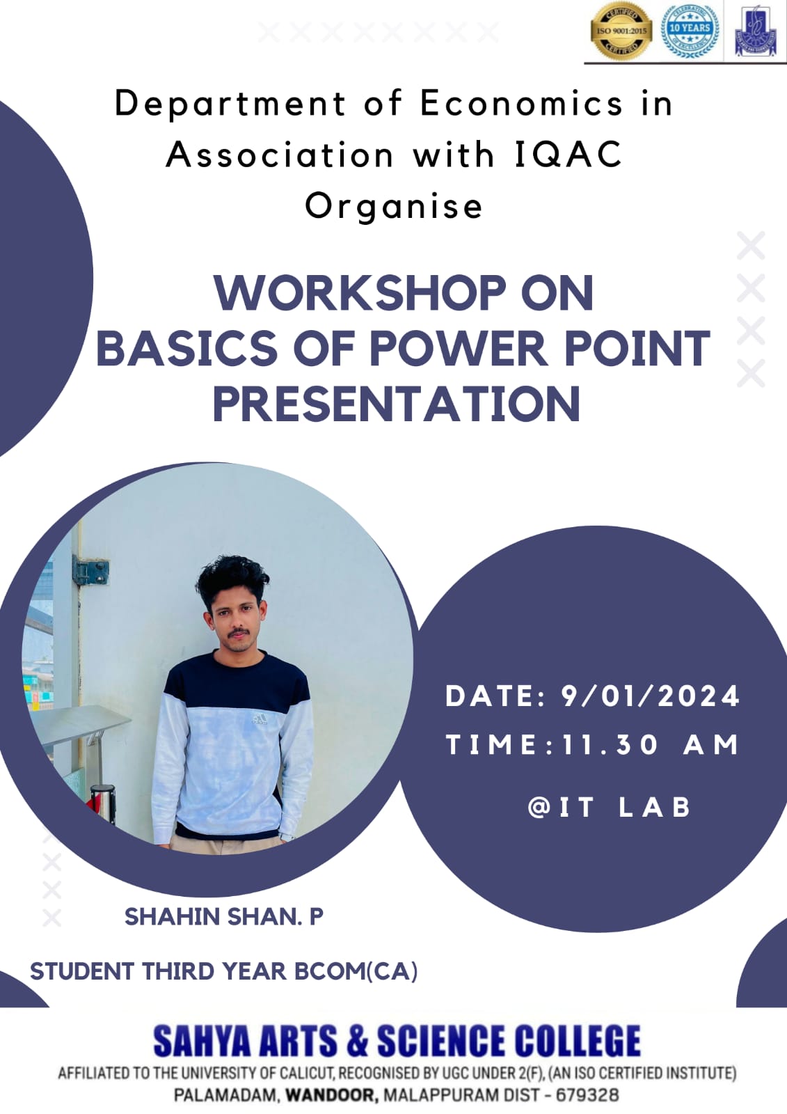Workshop on Basics of Power Point Presentation