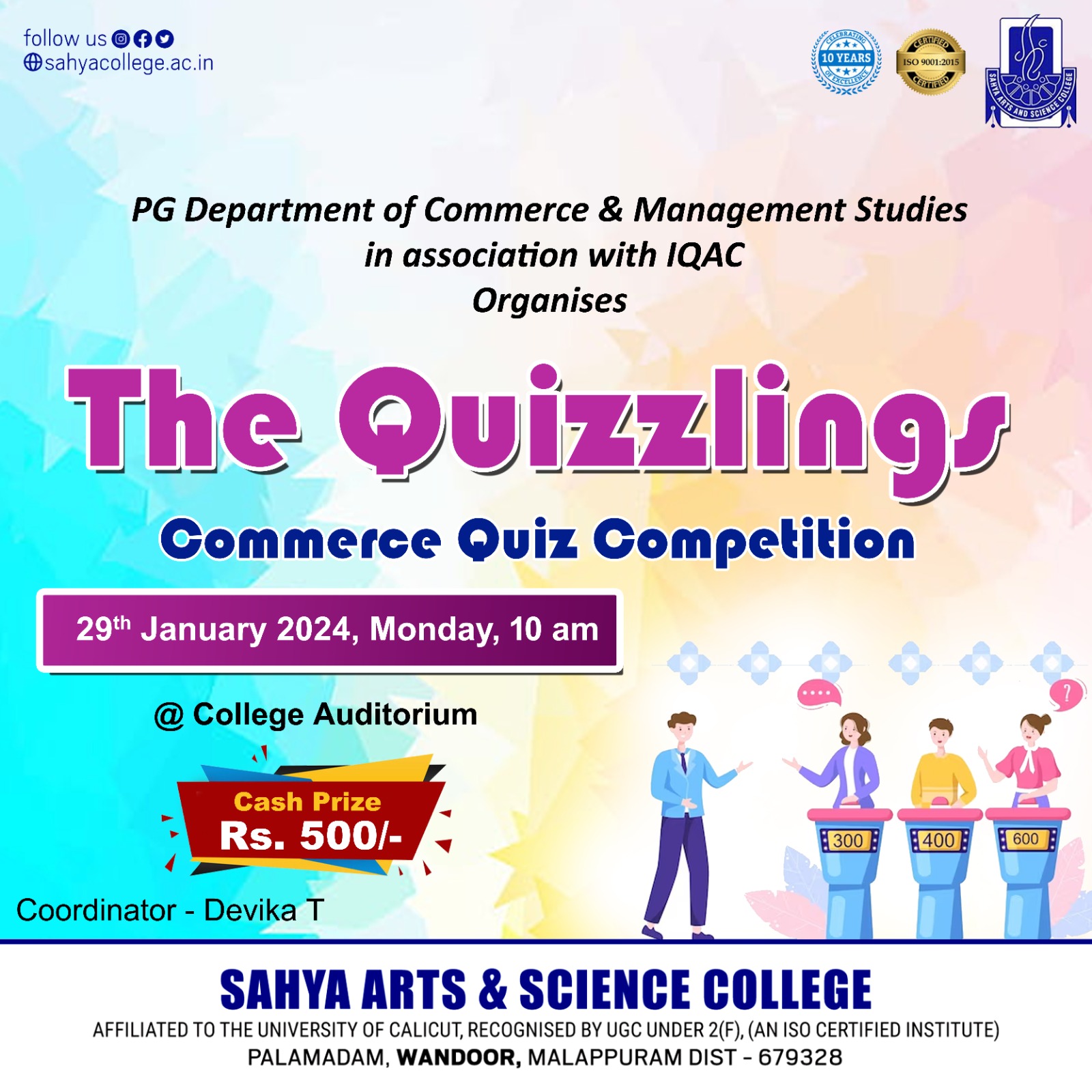 The Quizlings: Commerce Quiz Competition