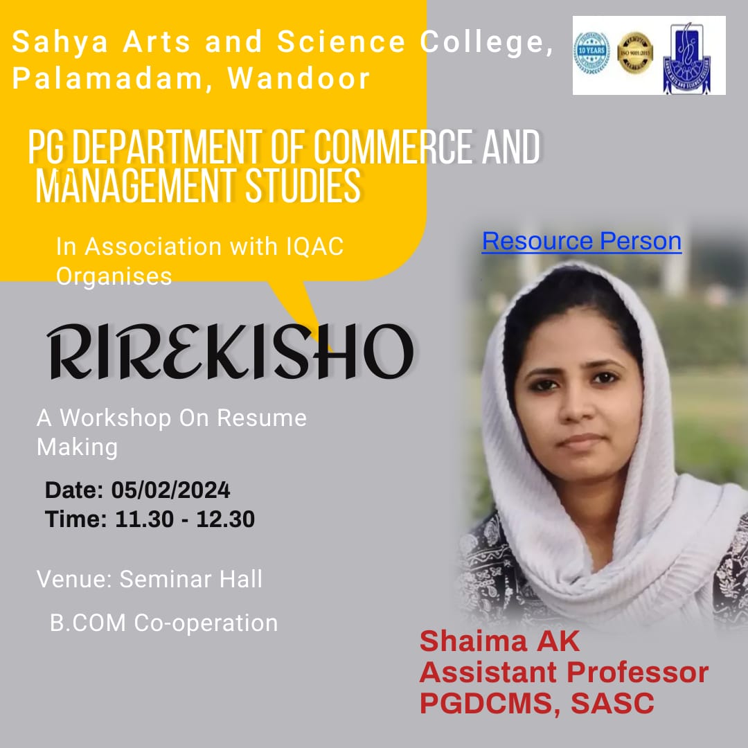 RIREKISHO: A Workshop on Resume Making